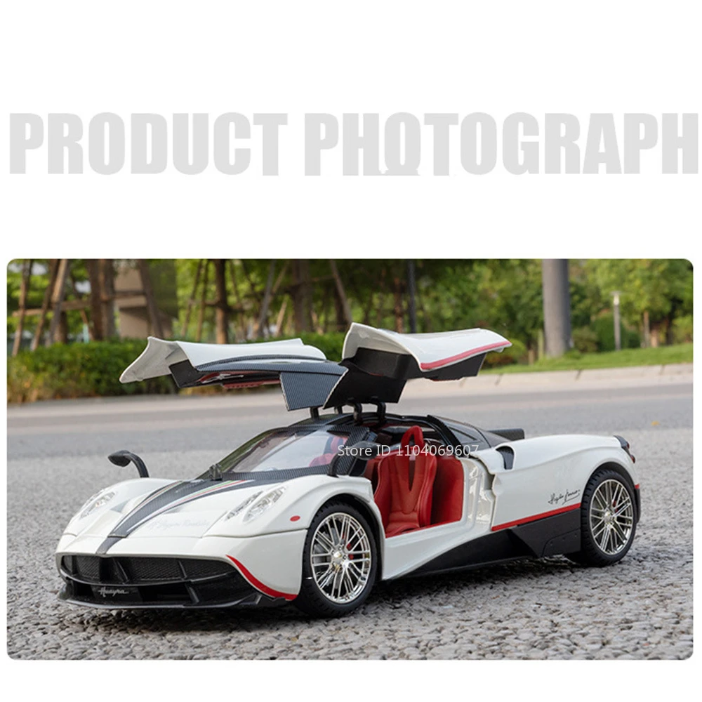 Große Größe 1:18 Pagani Huayra Spielzeugmodellauto Druckgusslegierung Sportwagen Sound Licht Zurückziehen Stoßdämpfungsmodelle Festival Geschenk – Detail 12
