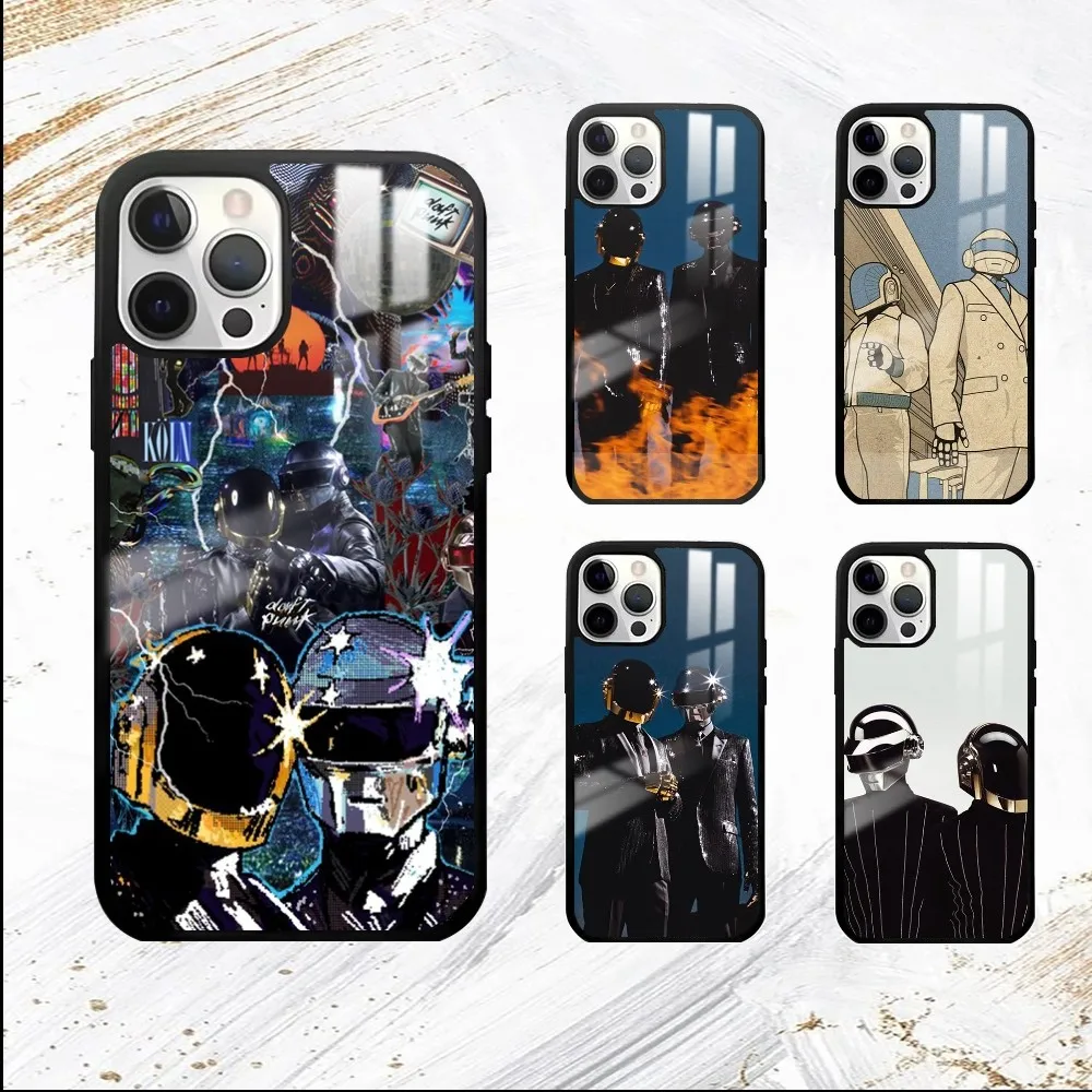 D-Daft Punk Band Phone Case For iPhone 16 15 14 13 12 11 Pro Max Plus Mini PC Fashion mirror phone case