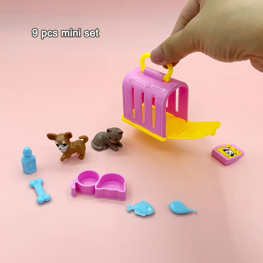 Puppenhaus-Zubehör Kawaii Mini-Hund Puppenzubehör Welpen-Katzen-Set Plastik-Miniaturartikel für Lustige Lehrreiche Puppenhäuser – Detail 2