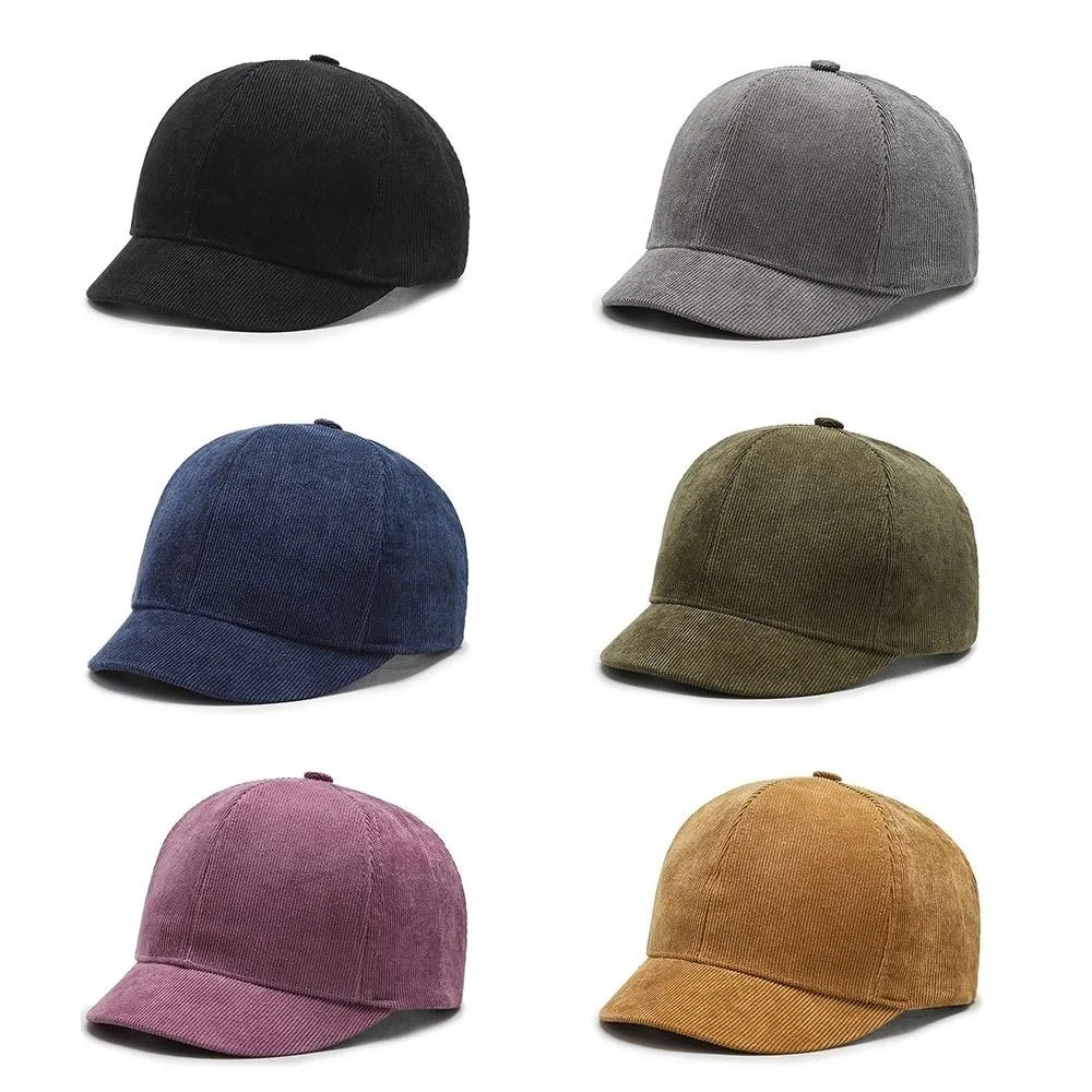 Short Brim Baseball Cap New Adjustable Solid Color Outdoor Visor Cap Outdoor Shade Fastener Tape Peaked Cap Men