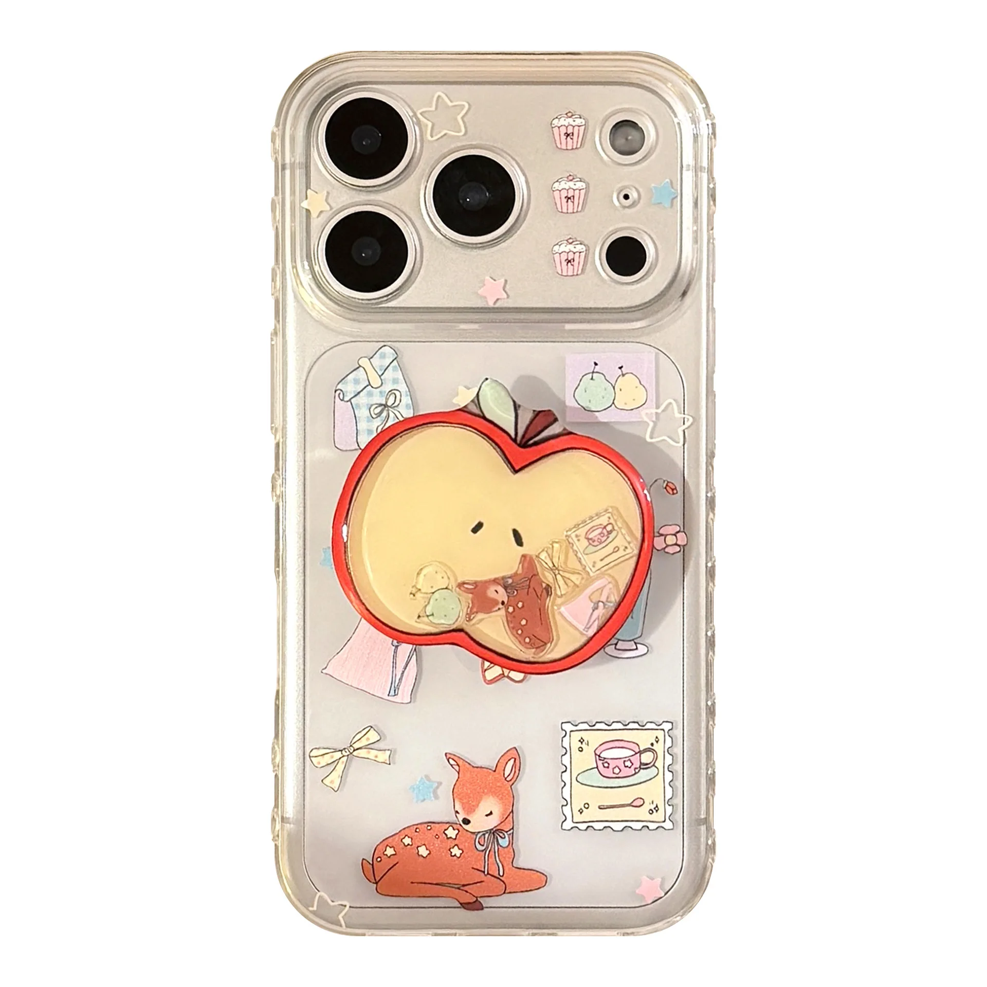 Shake Music Stand Suitable for iPhone 17 Promax Phone Case 16 Pro Transparent Cartoon 15 All Inclusive 14 13 Protective Covers