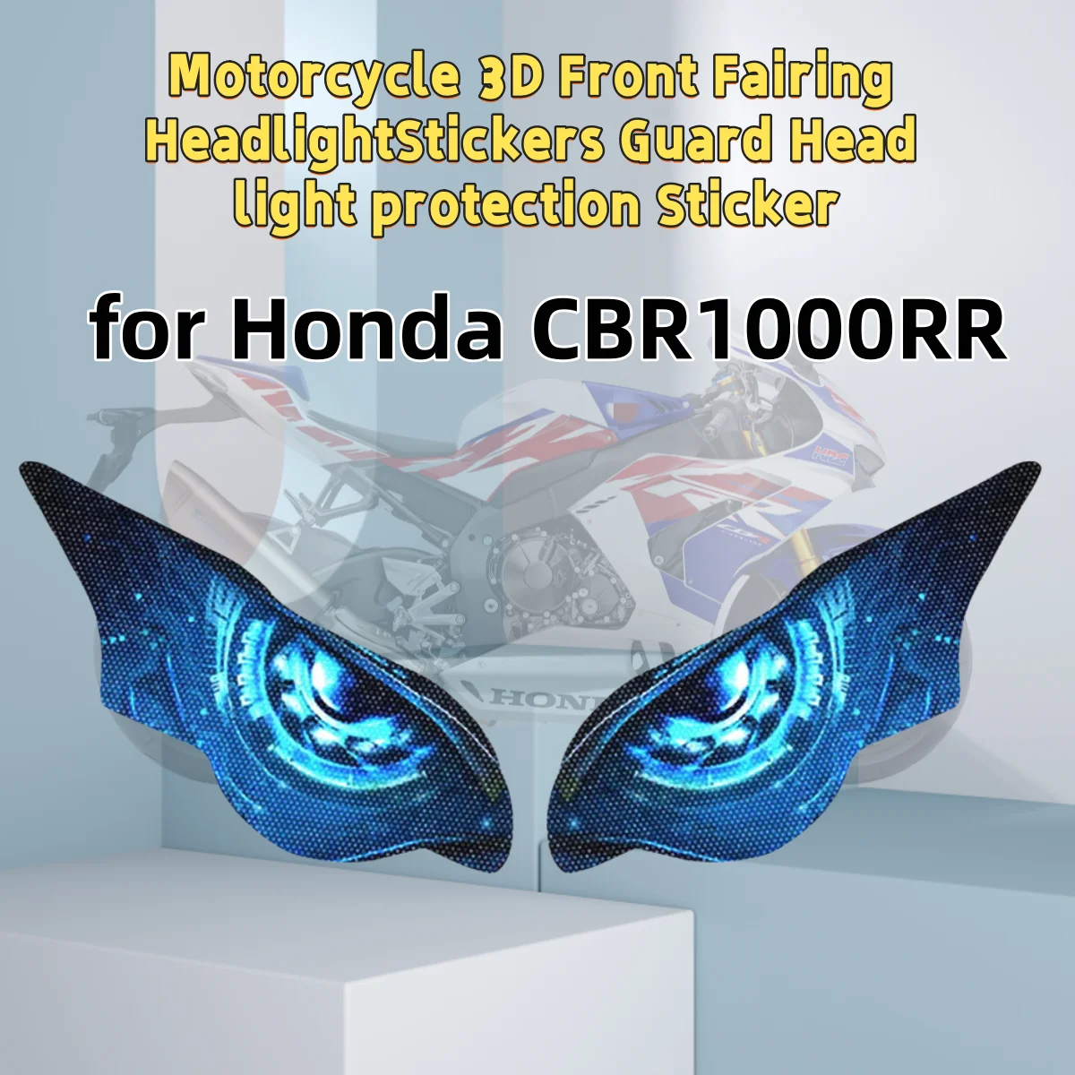 

Наклейки на фары для мотоцикла Honda CBR1000RR, 3D передний обтекатель, наклейки на фары, защитная наклейка для головы, 2011