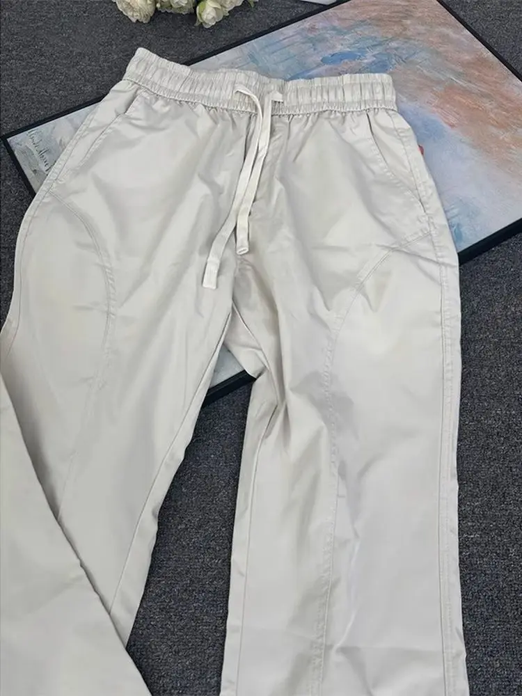 

Men's Ice Silk Straight Leg Casual Pants Thin Soft ell Qui Dry Autumn Faion Slimming Loose Fit Casual Trousers