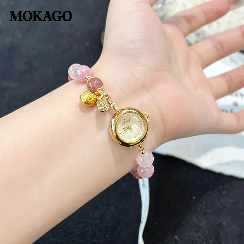 Mo Yu High Explosion Crystal Bracelet Women's Watch Waterproof ins Wind Quartz Watch Small Temperament Versatile Girls Watch