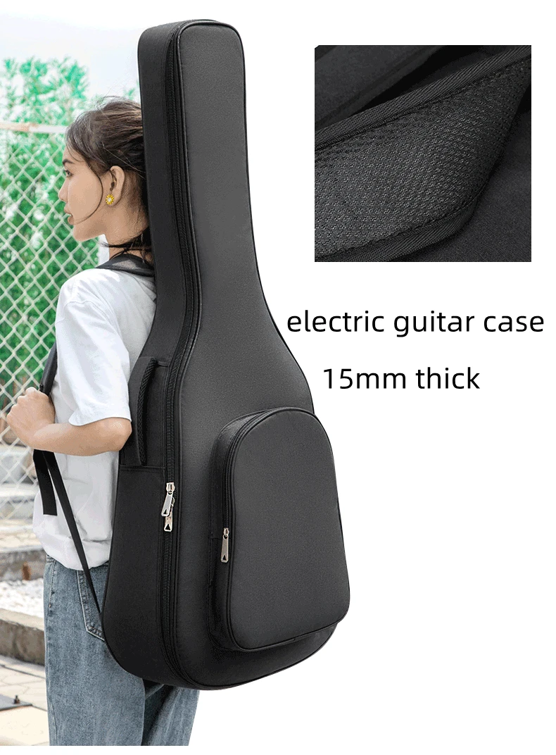 Electric Guitar Case Bag Black Soft Bag Thicken 15mm Portable Backpack Guitarra Accessories Gig