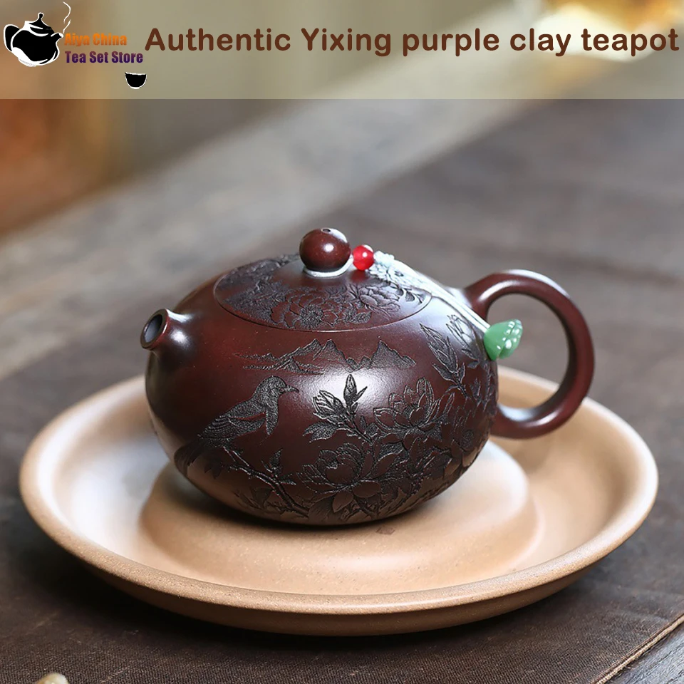 

Yixing purple clay teapot, original ore, ancient copper, black mud, pufferfish, Western style Chinese teapot, Kung Fu tea set