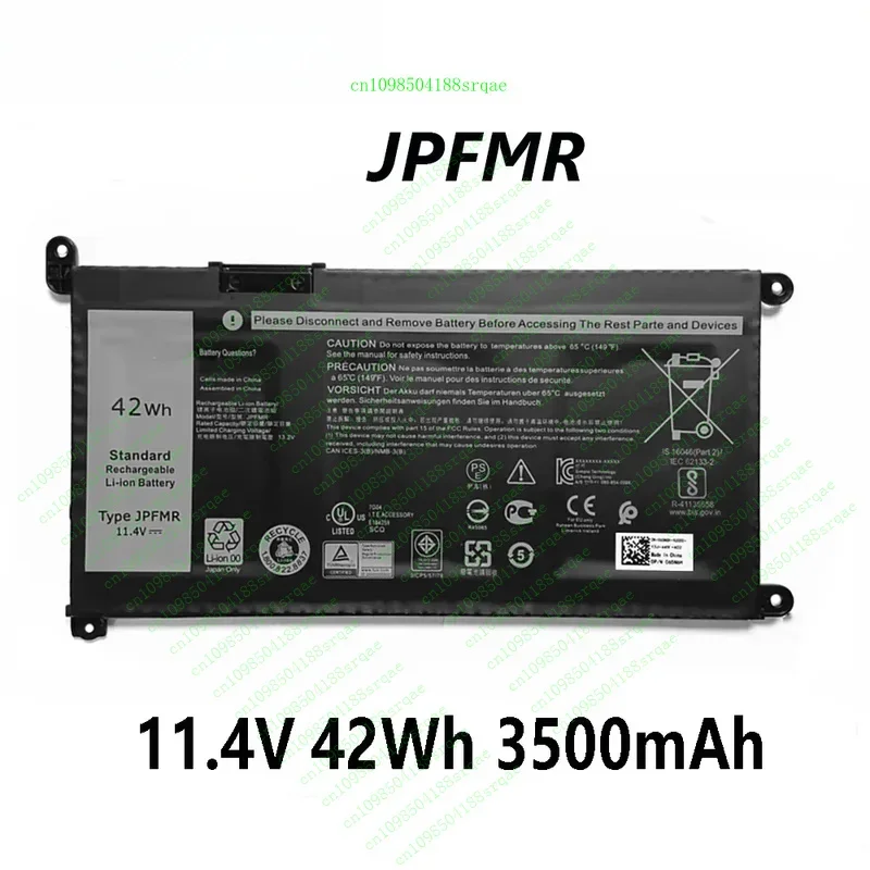 

Оригинальный аккумулятор для ноутбука JPFMR 11,4 В, 42 Втч, 3500 мАч для Dell Chromebook 3100 3400 3100 2-в-1 Inspiron 14 5000 15 5000 "% тест"