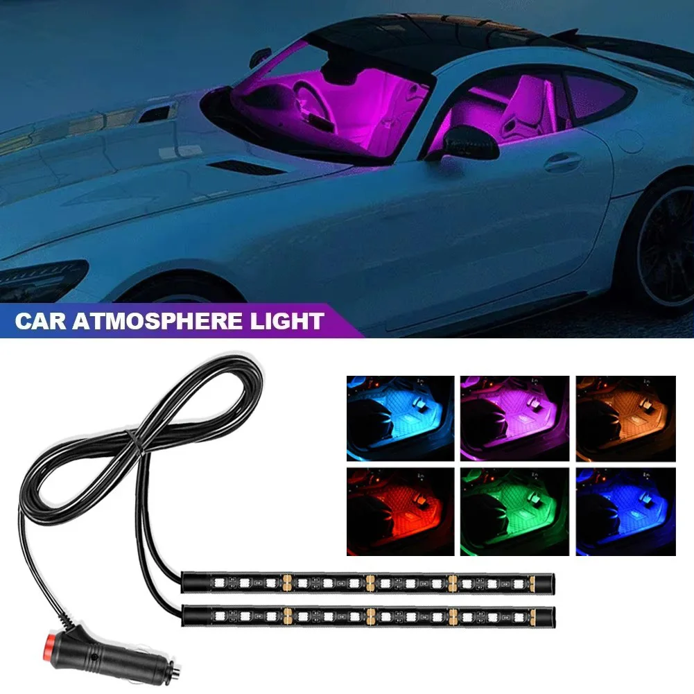 24LED USB Car Light Strip Multicolor Ambient Lighting for Interior Floor and Dash with Easy Installation 130cm Length