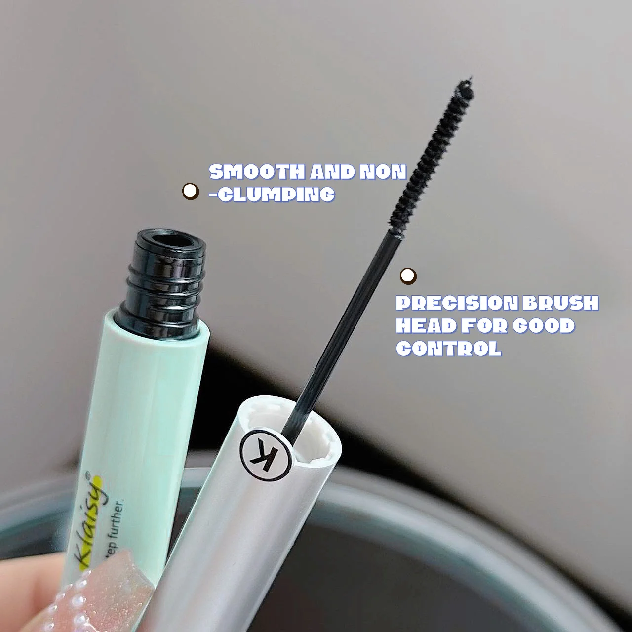 Mascara de longo estiramento, escova não pegajosa, adequada para cílios bem definidos, cosméticos sem maquiagem