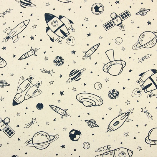 Thick 100% spaceship dots printed Cotton fabric Cloth DIY handmade sewing patchwork quilting baby sheet tissus tecido home decor