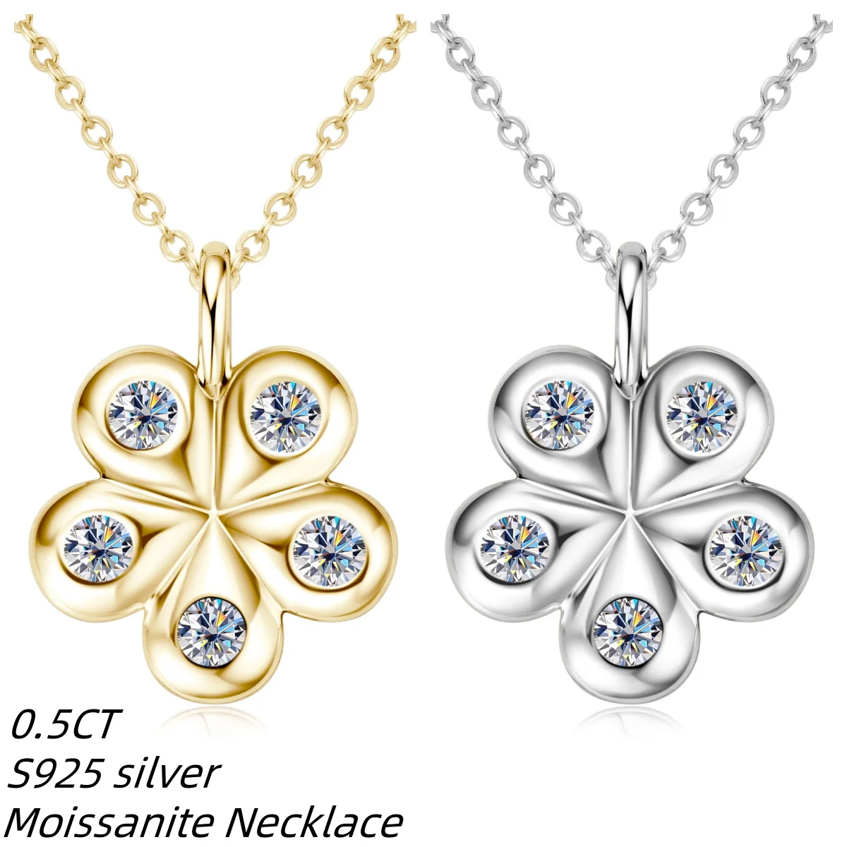 

S925 посеребренное 18-каратное золото светлое роскошное ожерелье с бриллиантами камелии и муассани 0,5 карата для женщин ювелирные изделия для вечеринок