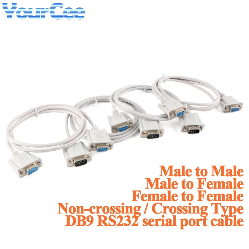 New Serial Null Modem Cable DB9F To DB9F Female To Female DB9 Connector RS232 To RS-232 HDPE Insulation Design UL Standard