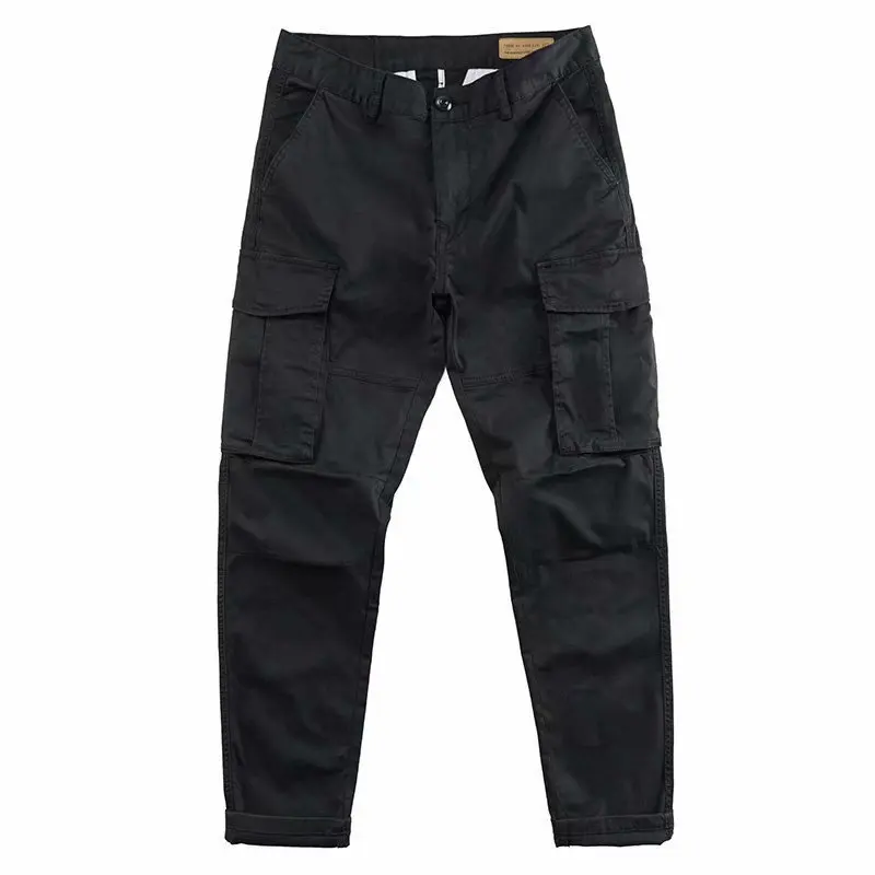 Overalls men's spring and autumn loose wear-resistant straight long pants men's 2025 new summer multi-pocket casual pants