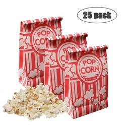 25Pcs Popcorn Packaging Bag Carnival Stripes Bags Holders Bowl Mini Food Containers Portable Cups Snack Paper