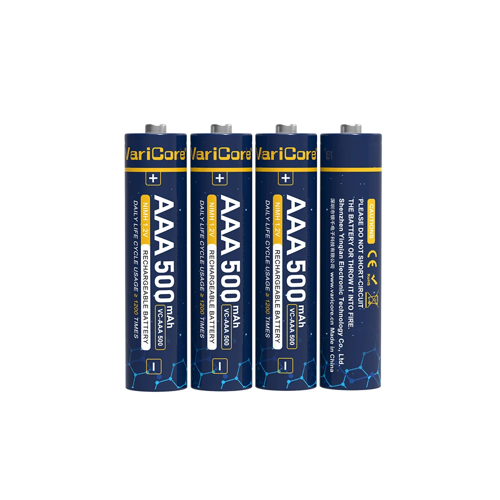 VariCore VC-AAA 500 2 uds NiMH 1,2 V 500mAh batería recargable NiMH de gran capacidad juguete Control remoto ratón