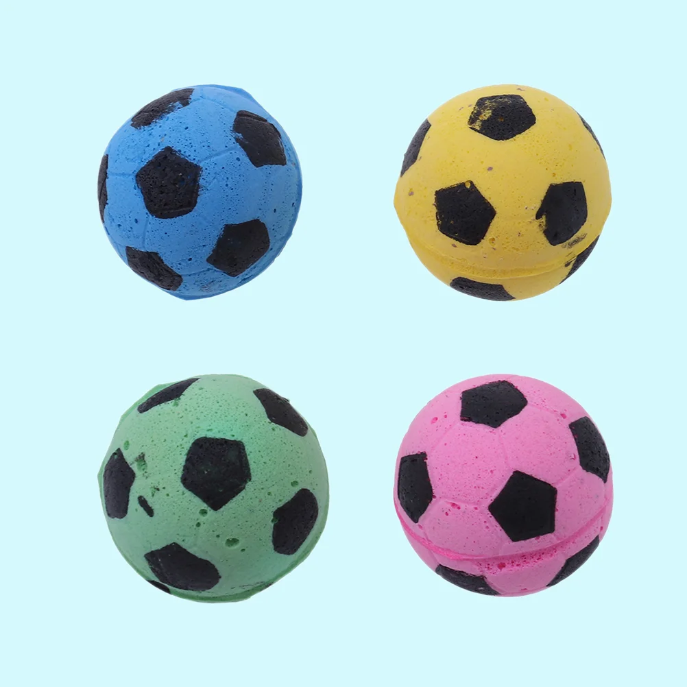 12 Pcs Sponge Football Soccer Balls Small Colorful Balls for Cat Toys (Random Color) Cat Toys Soccer Ball Toys