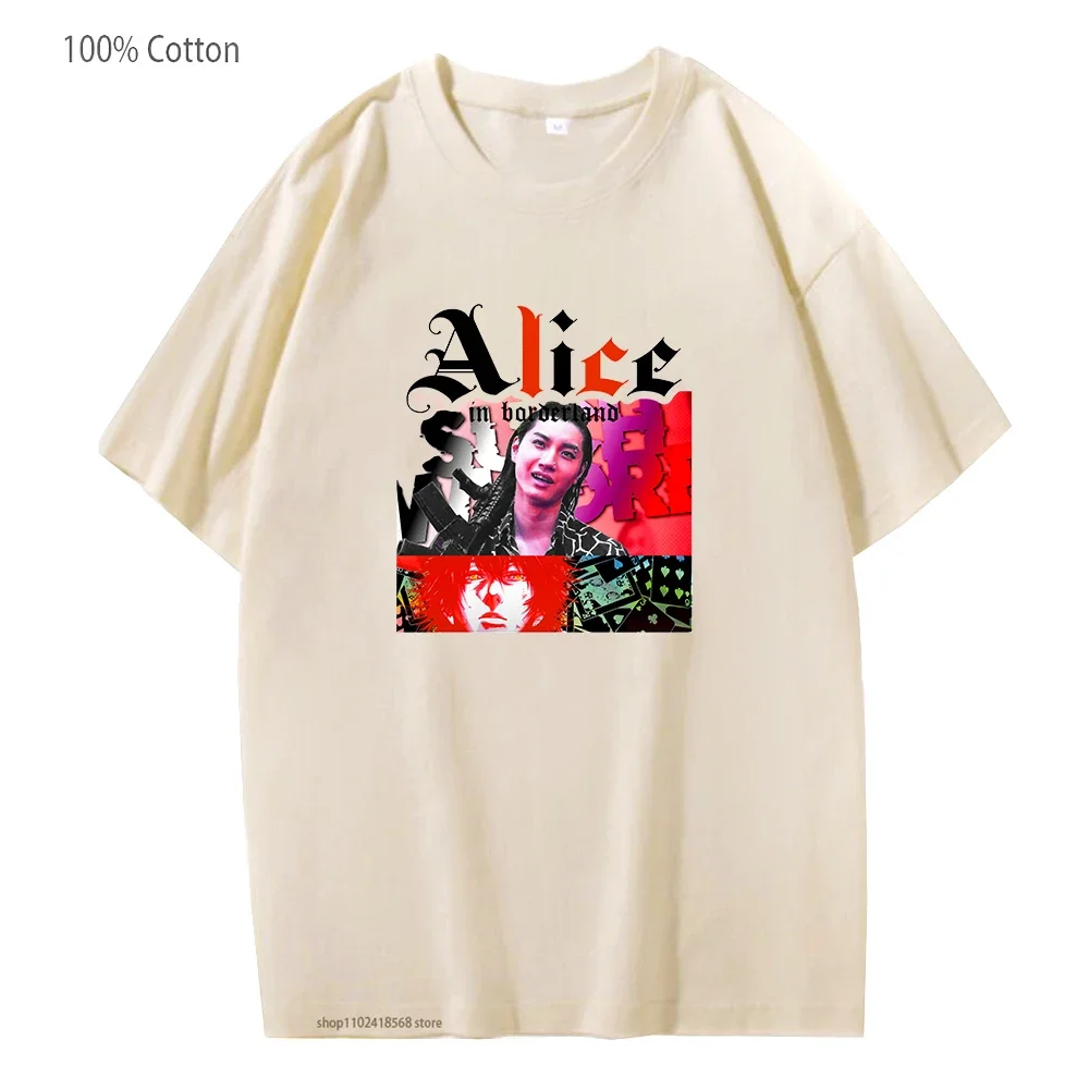 Niragi-Sudadera con capucha de Alice In Borderland para mujer, camisetas Kawaii, camisa gráfica de Anime japonés, Tops con estampado de Manga, 100% algodón, informal