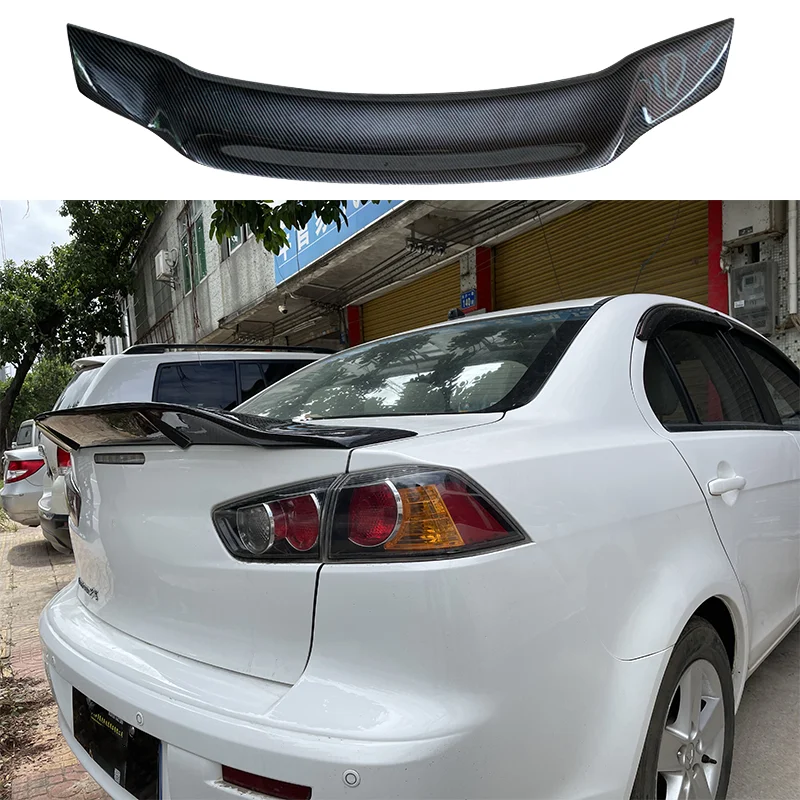 Asa traseira do carro para Mitsubishi Lancer, spoiler EVO, material de fibra de carbono 100% real, cor primer, 2010-2016