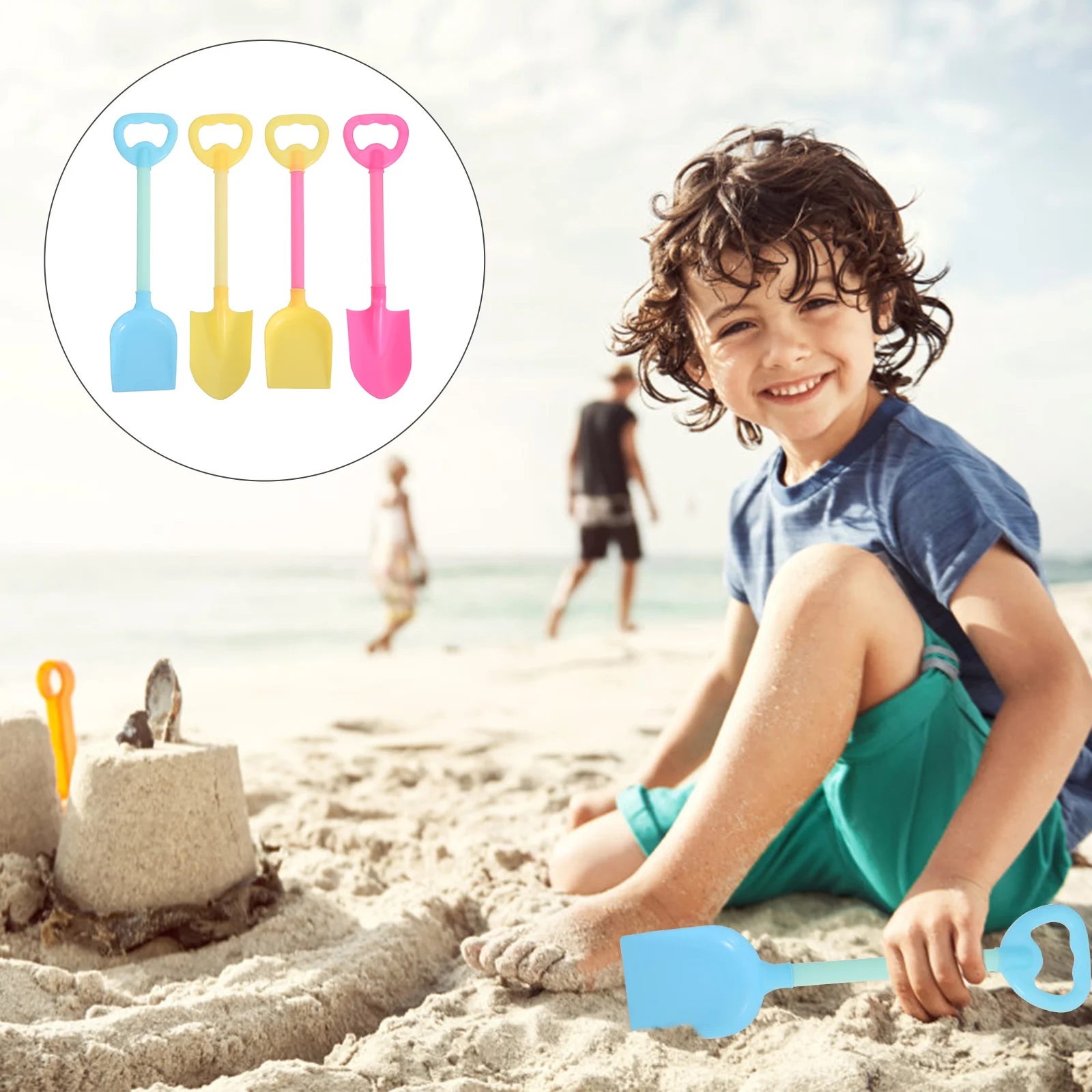 Mini bac à sable de plage pour enfants, 4 pièces, jouets, pelle à neige, outils créatifs