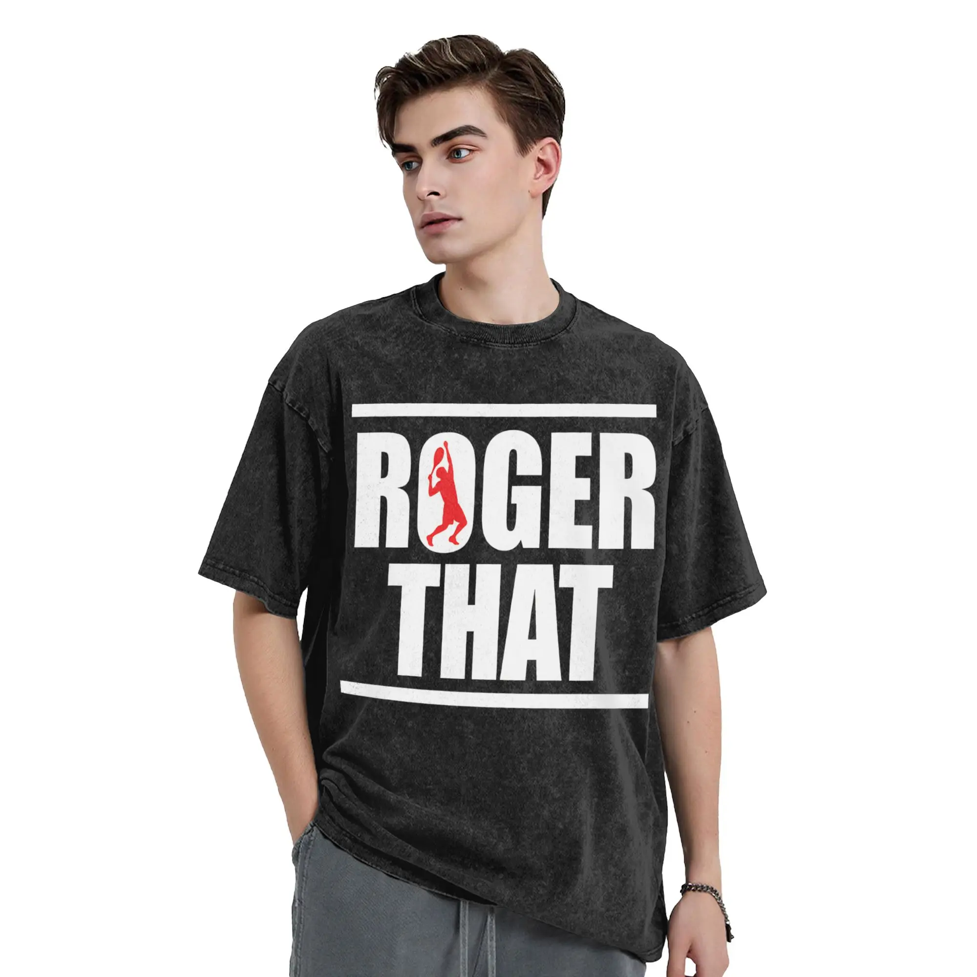 RF Roger Federer That Washed T Shirt Male  Street Style Casual T Shirts Summer O-Neck Hip Hop Tees Printed Oversized Clothes