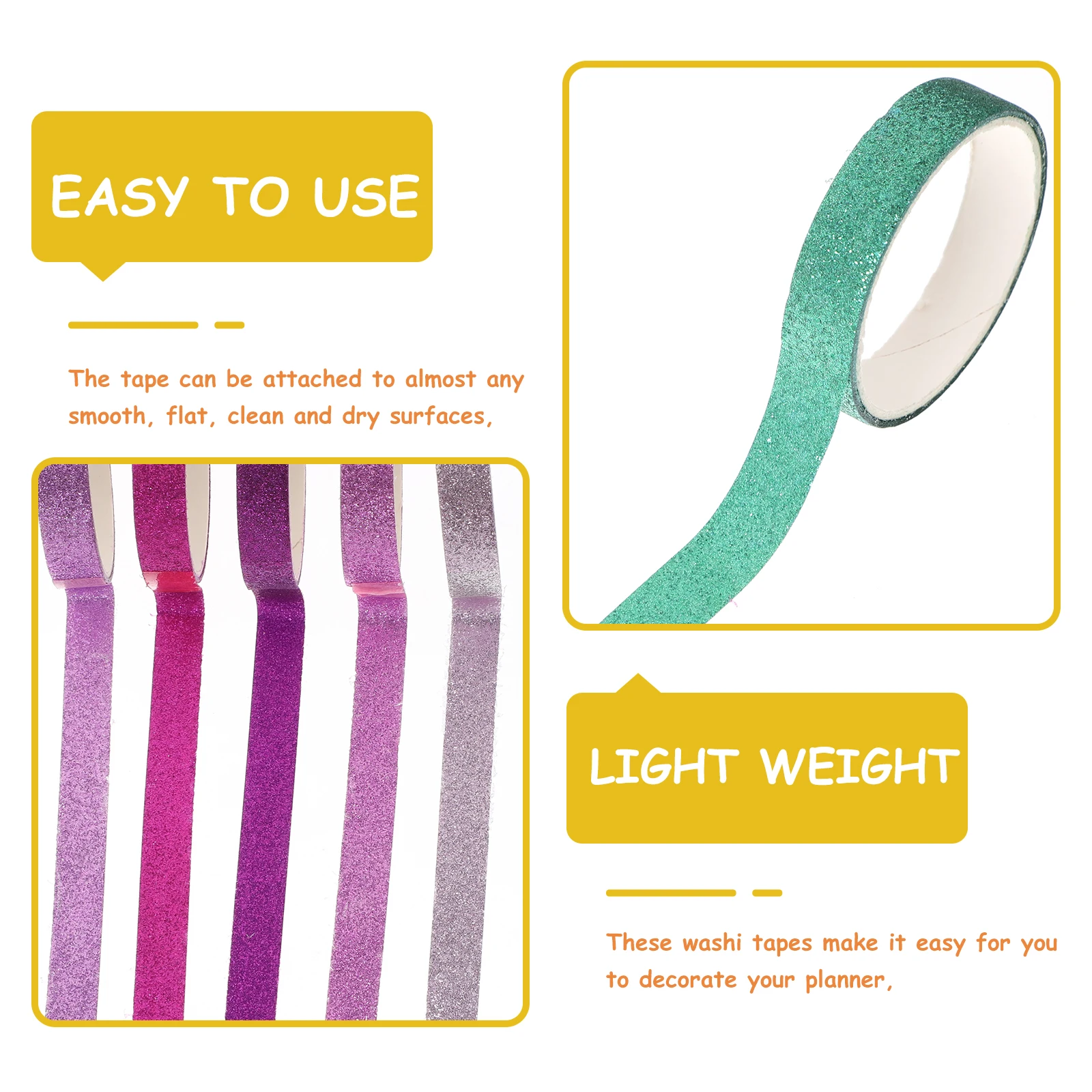 

90 Pcs Glitter Tape Scrapbooking Stickers Washi Adhesive Paper Tapes Decorative Decoration