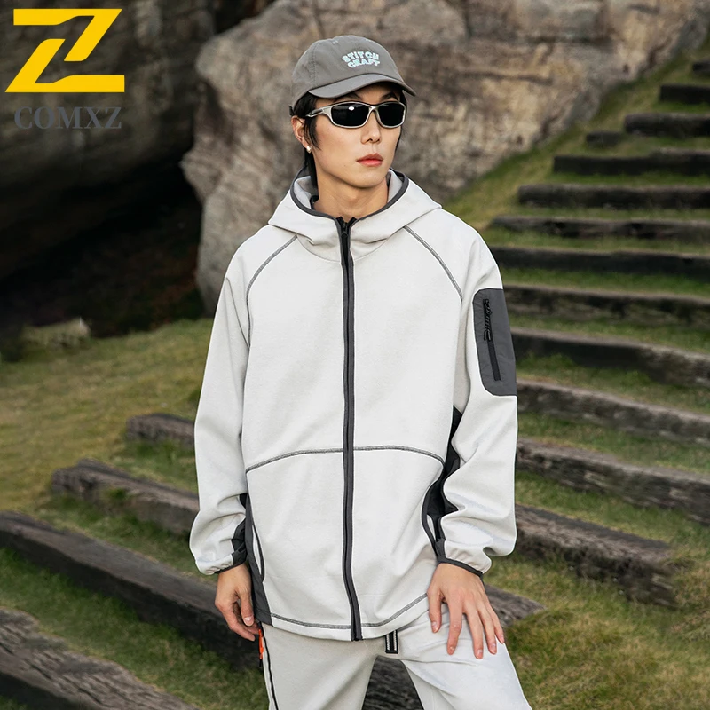

Men's Casual Jacket 2025 New Quick Drying Breathable Loose Anti UV Hiking Hooded Jacket Outdoor Camping Mountaineering Jacket
