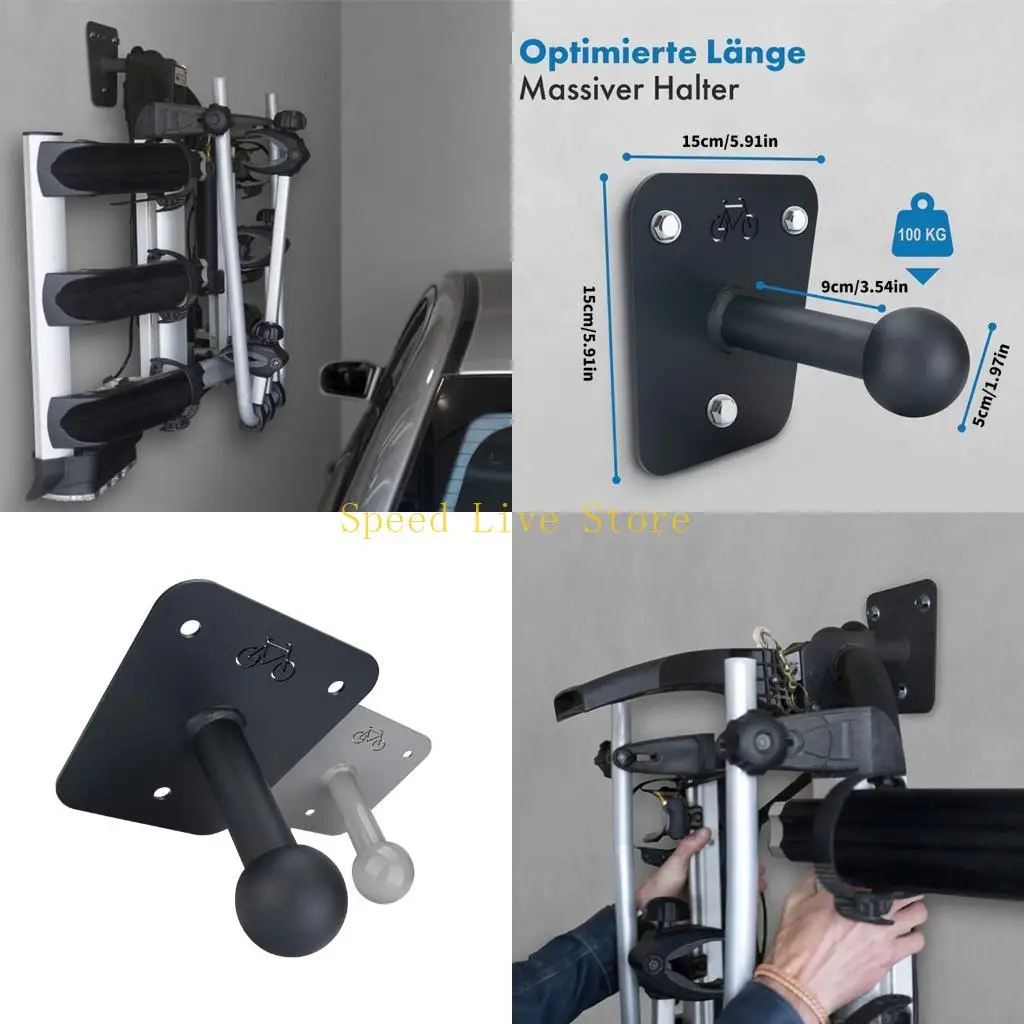 547C Heavy Duty Aluminum Wall Mounted Bike Hanger For Secure Space Saving Storage Of Mountain Road Bicycles