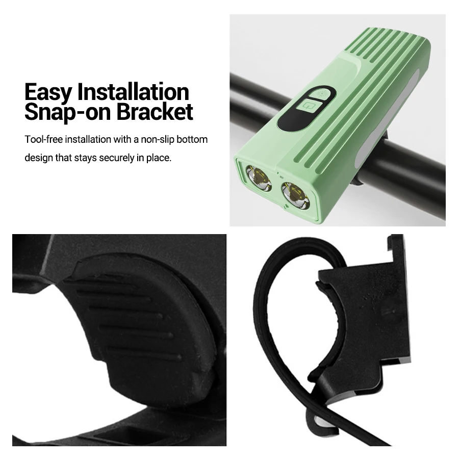 LED Bicycle Light USB Rechargeable Bike Headlight Flashlight with Side Light MTB Road Cycling Bike Safety Lamp for Night Riding