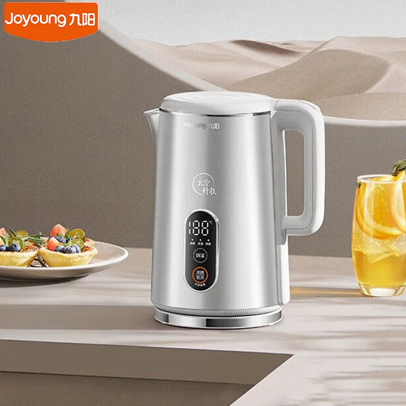 Joyoung 1.6L Electric Kettle Stainless Steel Smart Water Boiler 1500W Fast Heating LED Display Temperature Control Teapot W581