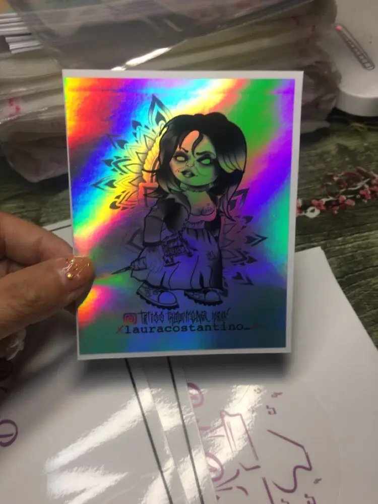 DIY holographic material, 100 pieces/batch of personalized wedding, birthday, gift box stickers, customized company logo 3-20cm