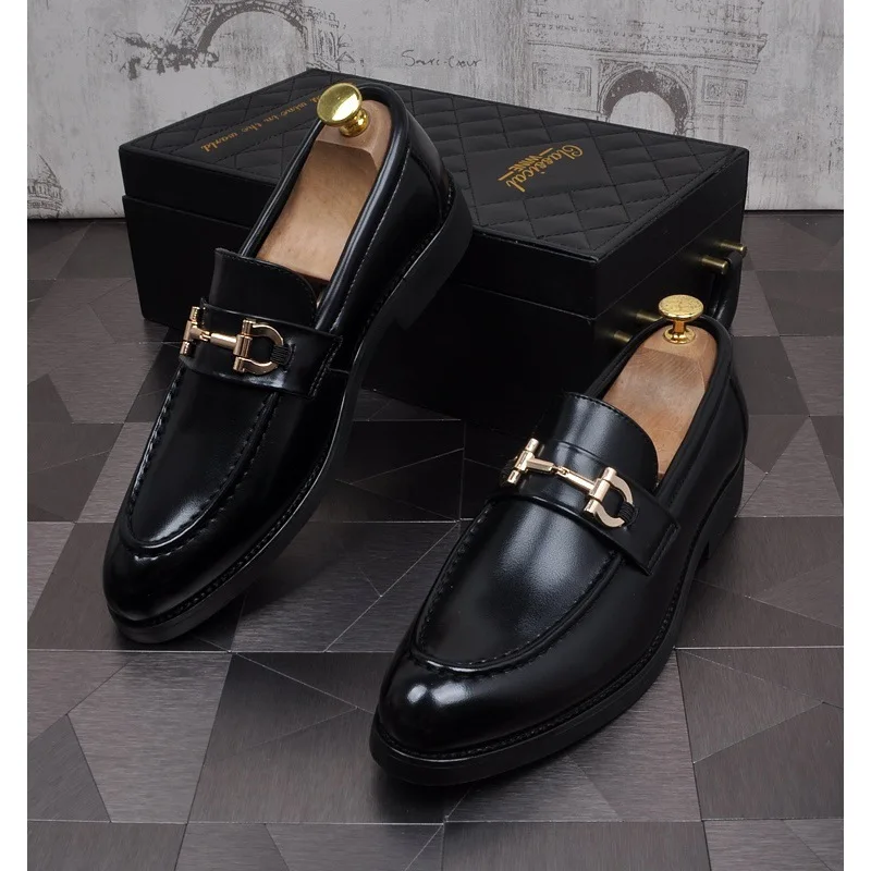 

British Breathable Height Increase Luxury Shoes Business Leisure Men's Leather Shoes