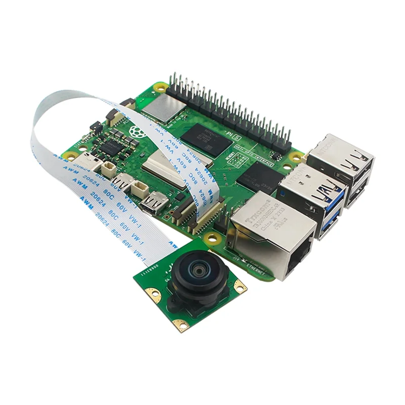 8MP IMX219 Mini Camera Module For Raspberry Pi 5, MIPI-CSI Interface 200° FOV With Pi5 Flexible Cable