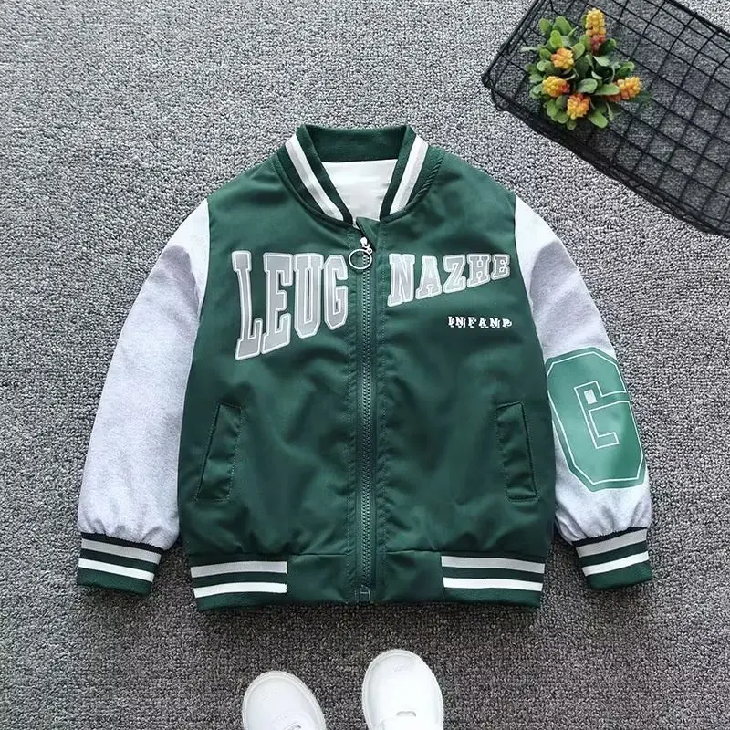 2023 Autumn Girls Boys clothes Baseball Jacket Kids Teens sports Outerwear Cardigan Child Outwear Coats 6 7 8 9 10 12 year