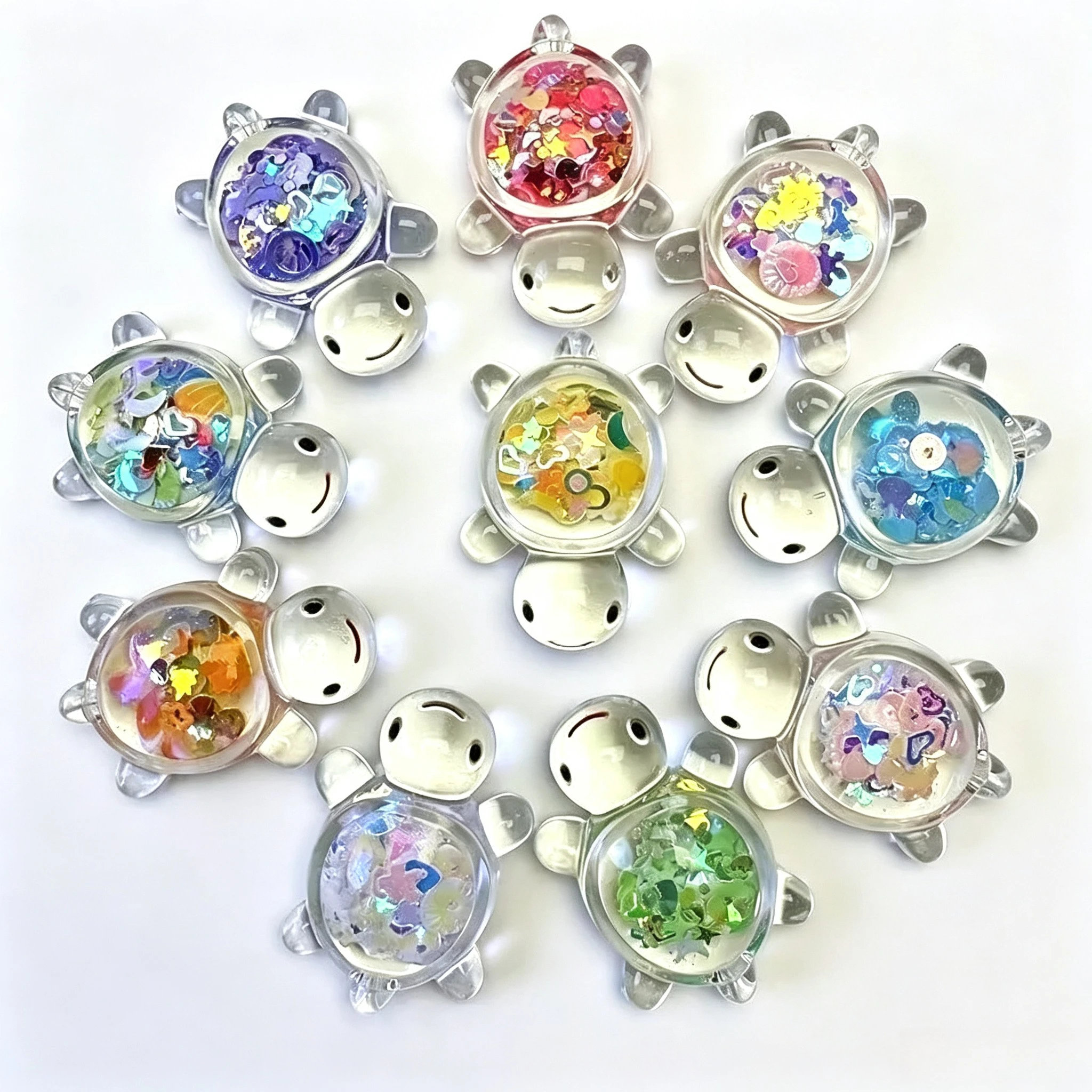 20pcs Glow in The Dark Resin Turtle Figurines Vibrant Colorful Turtle Decor Miniature Ornaments for Indoor Outdoor Home & Garden