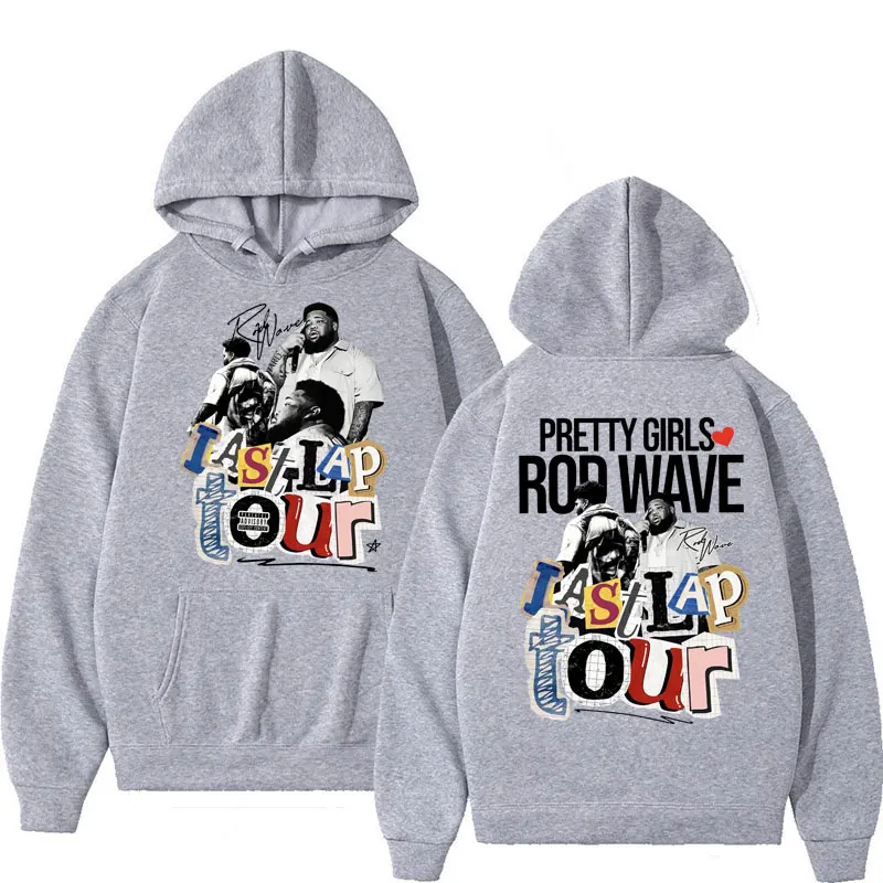 Vintage Rod Wave Last Lap Tour 2024 Graphic Hoodie Men's Hip Hop Gothic Fashion Oversized Sweatshirt Fleece Harajuku Streetwear