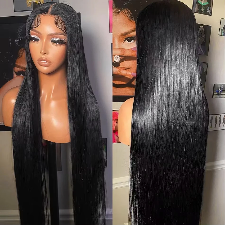 300% Body Wave Wigs 30inch Straight Wigs 13x6 HD Lace Front Human Hair Wigs Pre Plucked Brazilian Lace Frontal Wig For Women