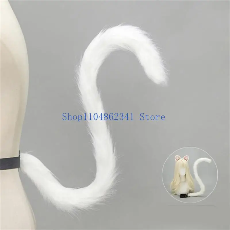 5ASD الماوس آذان وذيل مجموعة فروي القطط أذن أذن مع الذئب الثعالب ذيل هالوين الحيوانات الأزياء