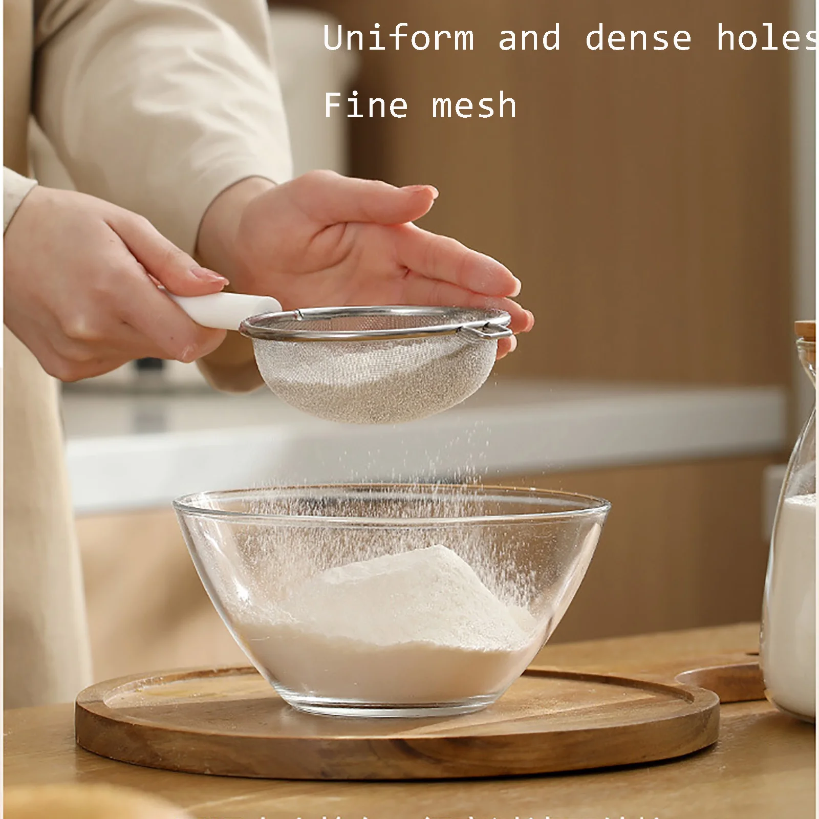 

Flour Strainer Stainless Steel Wire Super Fine Mesh Strainers Flour Sieve For Kitchen Food Flour Cake Bread Baking Tools