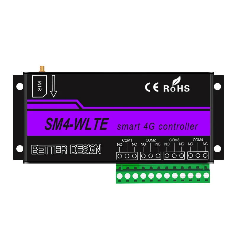 SM4-WLTE-EA 4-channel 4G multi-channel sensing APP/WEB thermocouple PT100 SMS power failure alarm