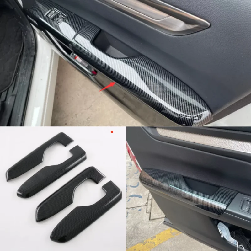 

Car Inner Inside Door Armrest Handle Panel Cover Trim For Honda CRV CR-V 2023 2024 Carbon Fiber Interior Molding Accessories