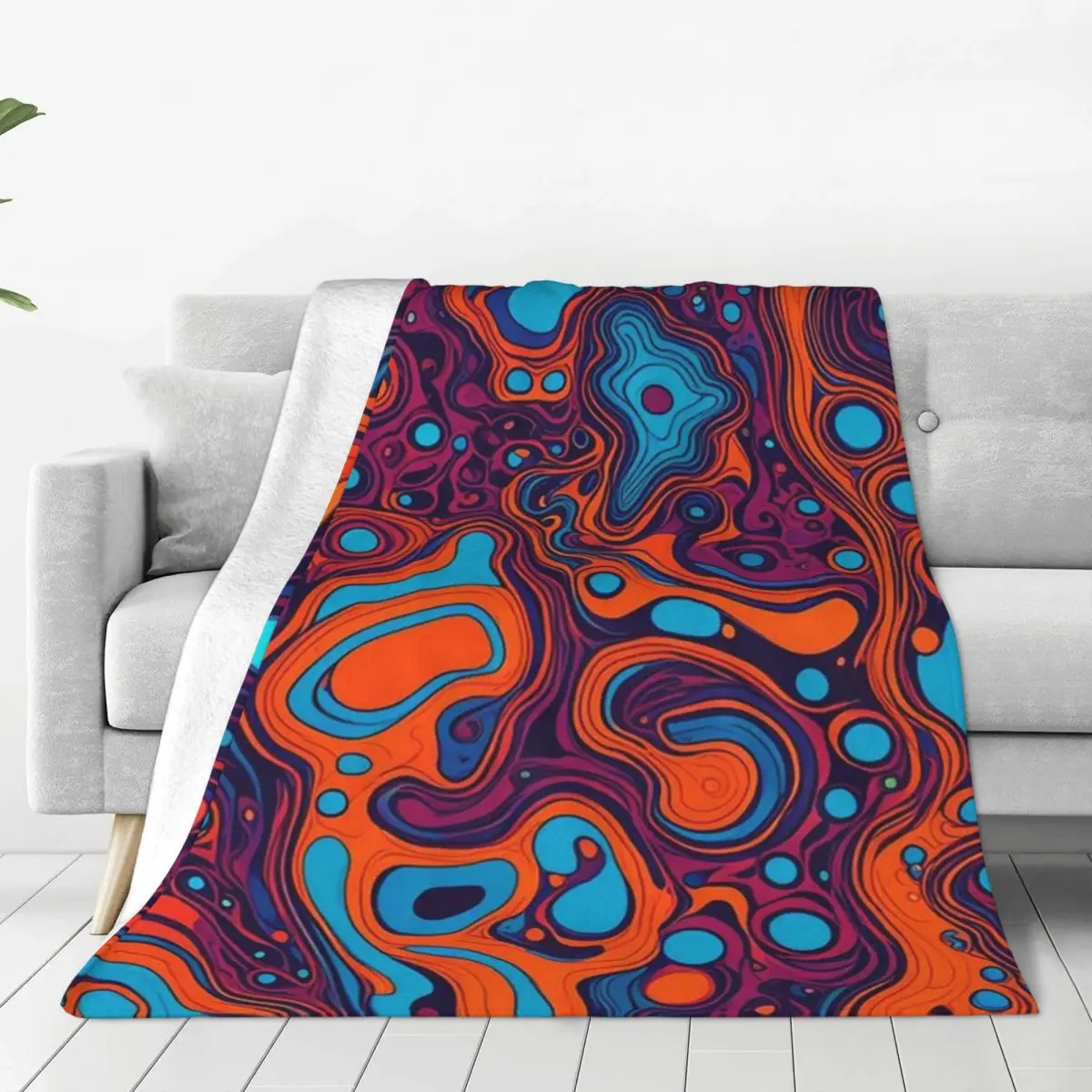 

Vibrant Psychedelic Art Blanket Fleece Super Soft Sofa Throw Blankets For Couch Bedding Outdoor Throws Bedspread Quilt