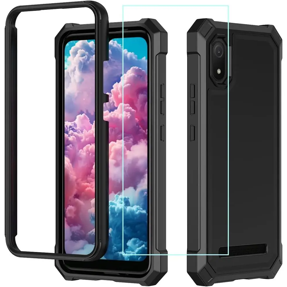 

or Cloud Mobile Stratus C8 Case with Sn Protector,Cloud C8 Pe Case ull Body Protection ront Silicone Bumper rosted PC Back Milit
