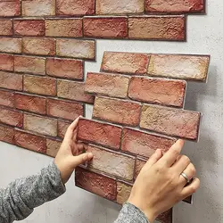 Paneles de pared 3D autoadhesivos impermeables, 10 piezas, azulejo de Metro, papel tapiz de ladrillo, pegatina Retro para chimenea de baño