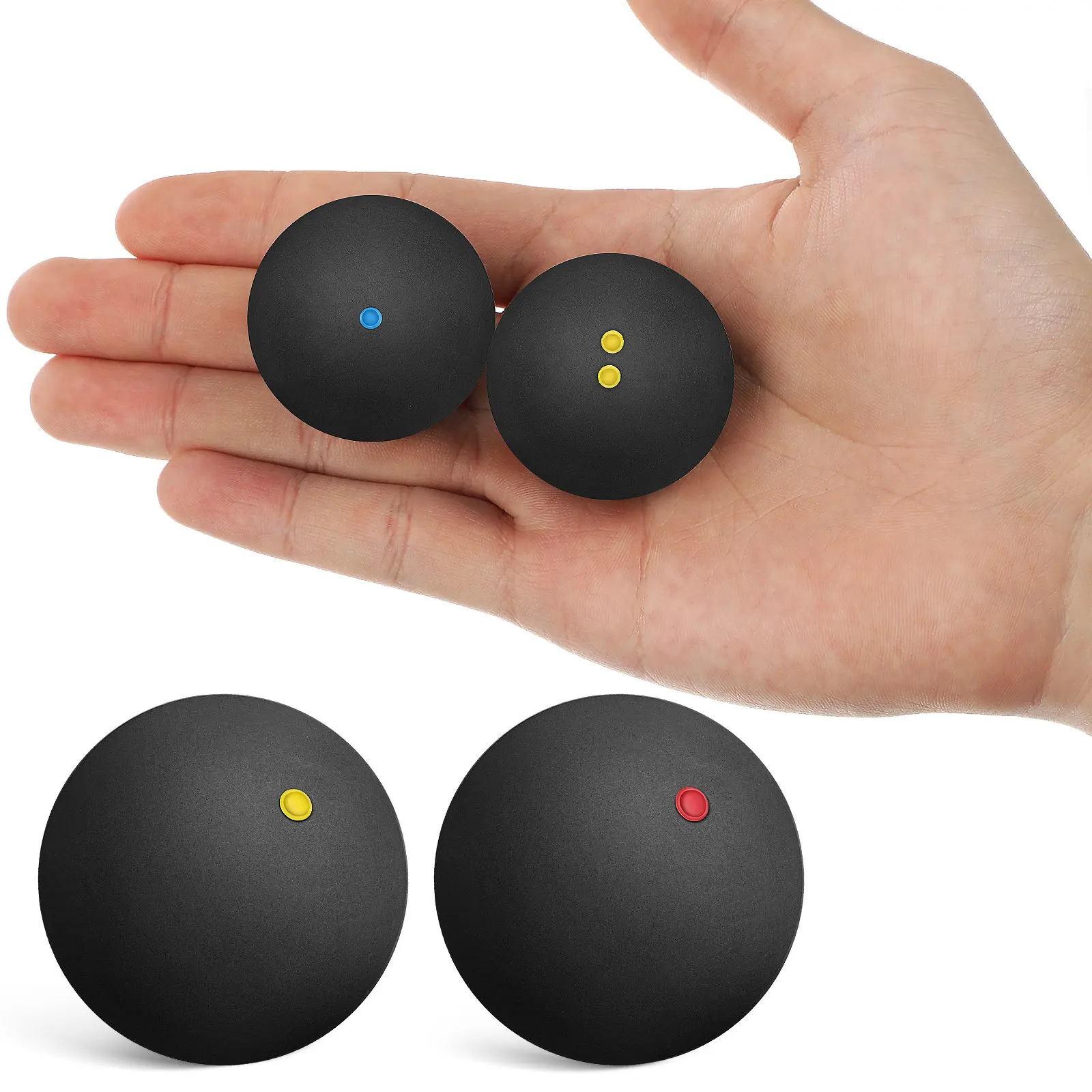 

4Pcs Elastic Squash Balls for Sport Training High Bounce Racket Practice Exercise Ball Small Indoor Playground Replacement