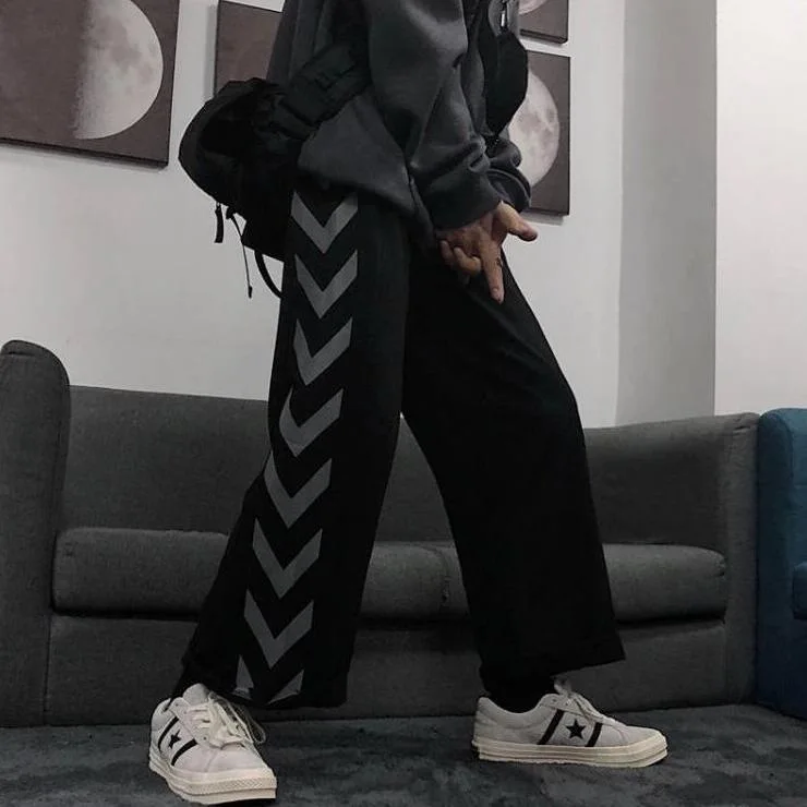 Harajuku Y2k pantaloni larghi Oversize uomo giapponese Streetwear pantaloni sportivi coreani stampa pantaloni dritti sportivi Casual