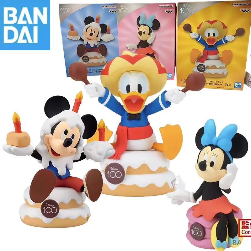 

Оригинальный Bandai Namco Banpresto 100th Дональд Дак Микки Маус Минни Маус фигурка торта на день рождения модель коллекционная игрушка в подарок ПВХ