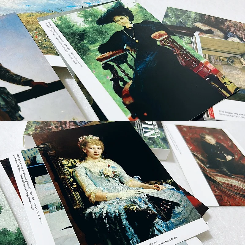 Ensemble de cartes postales de peinture à l'huile Repin Yefimovich, 30 pièces, cartes de vœux de Collection d'œuvres d'art de réalisme russe classique