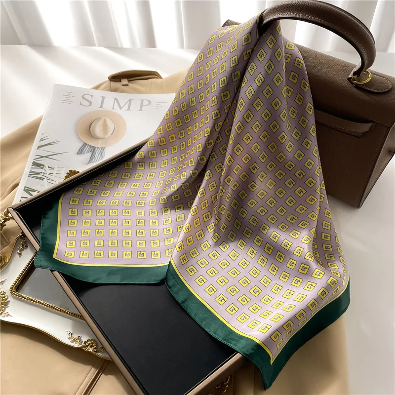 Luxus Pferd Seide Schal Quadrat Schal Für Frauen Drucken Hijab Sommer Wraps Halstuch Weibliche 70*70 cm Taschentuch Bandana mädchen – Detail 13