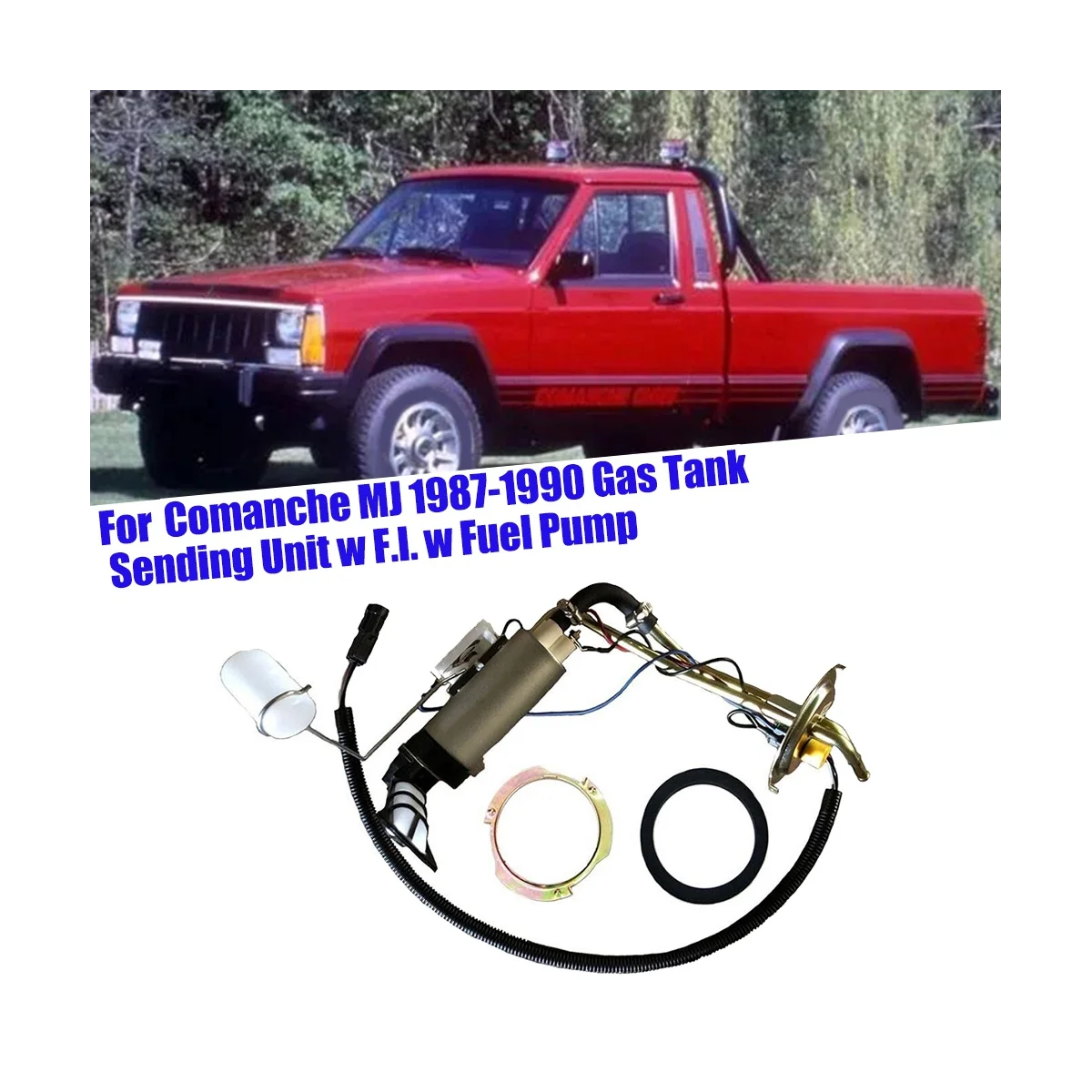 TREXJPSU-6P4.0 Gas Tank Sending Unit W/ F.I. W/ Fuel Pump Component for Jeep Comanche 1987-1990 Gasoline Assembly Module