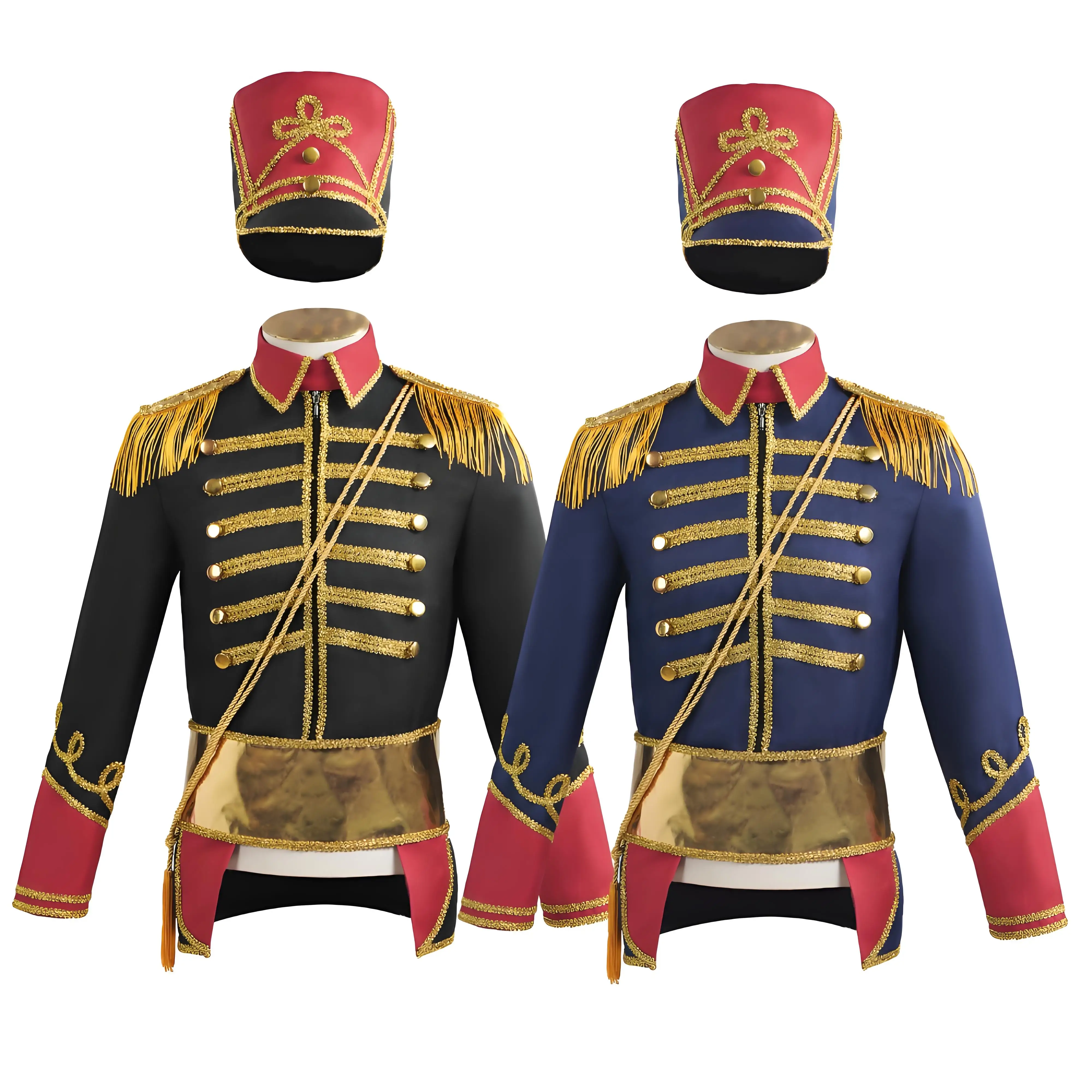 

Circus Ringmaster Lion Tamer Tailcoat Jacket Belt Tops with Hat For Men Royal Honor Guard Party Uniform